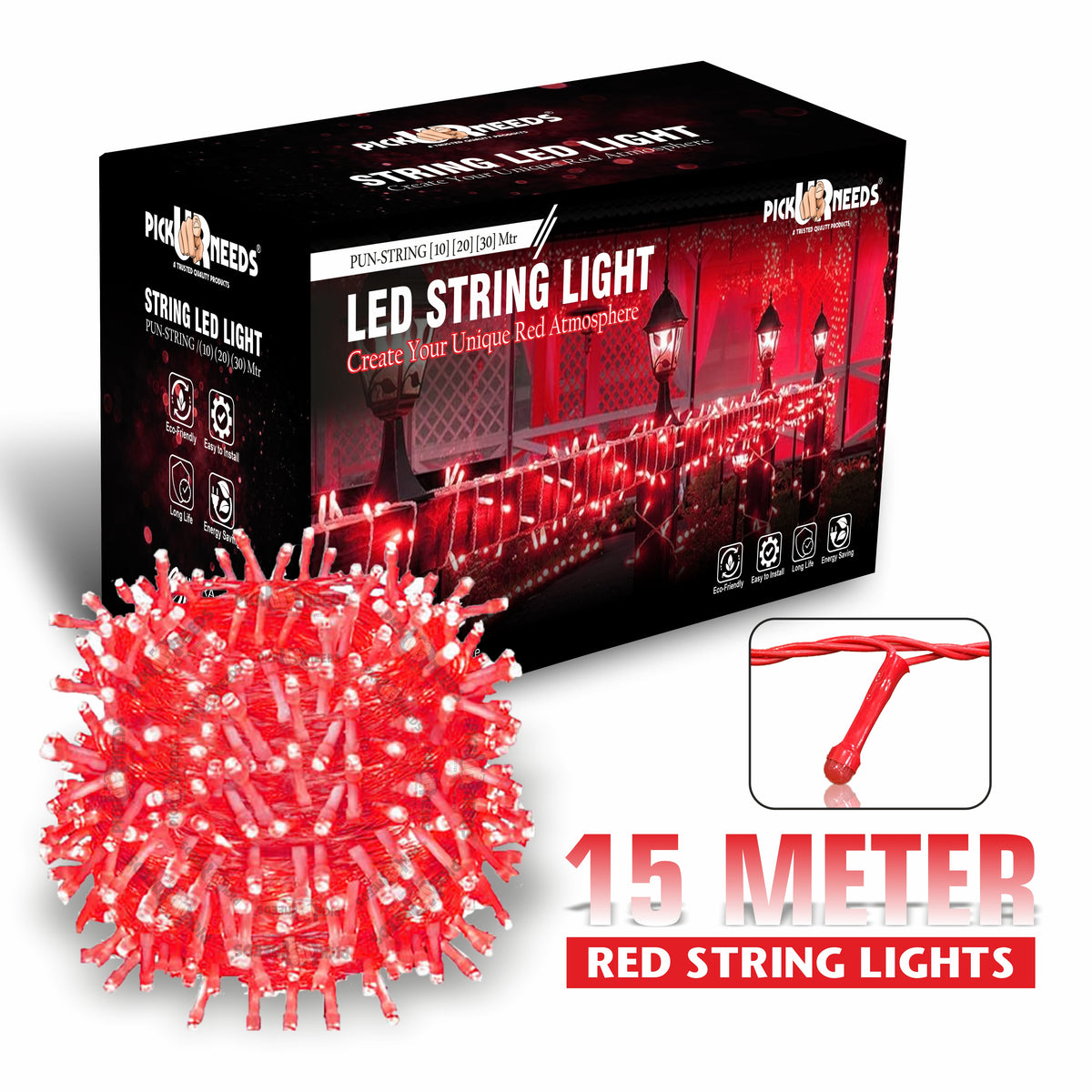 Pick Ur Needs 60 LEDs 15 m Steady String Rice Lights