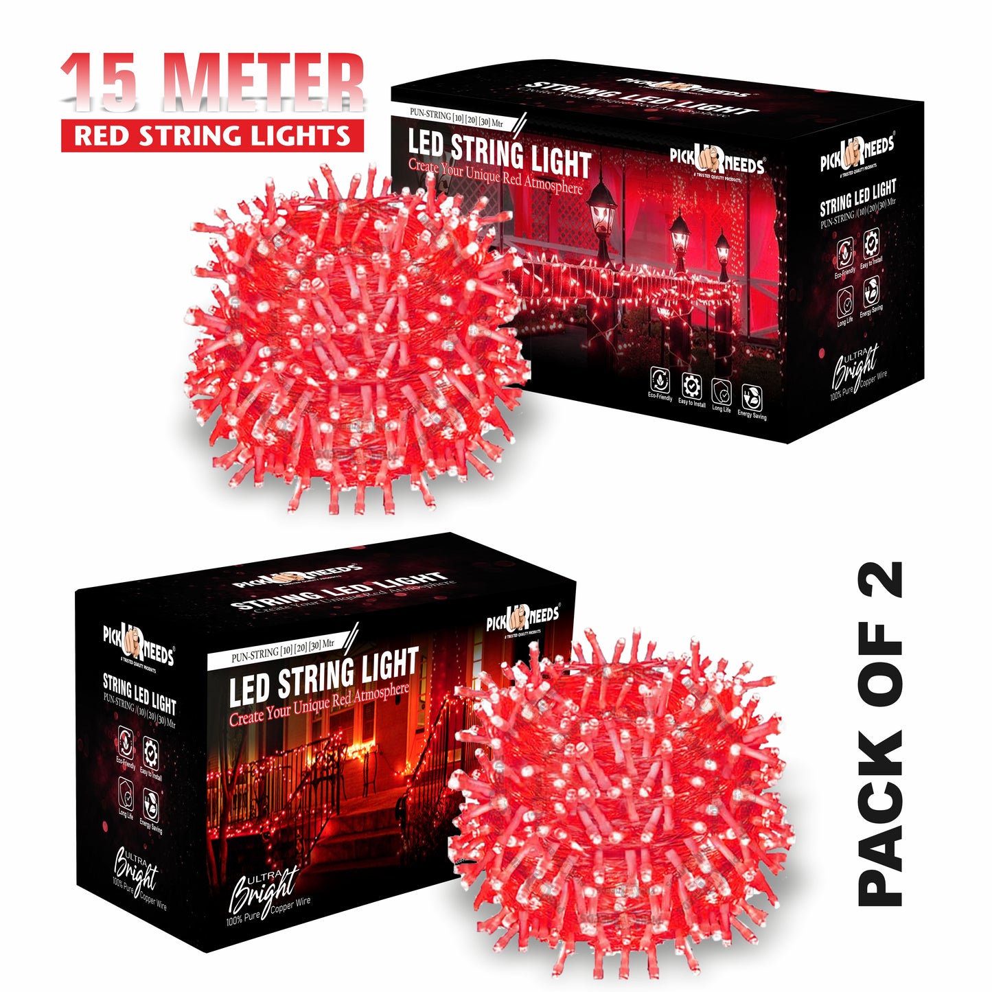 Pick Ur Needs 40 LEDs 15 m Yellow Steady String Rice Lights