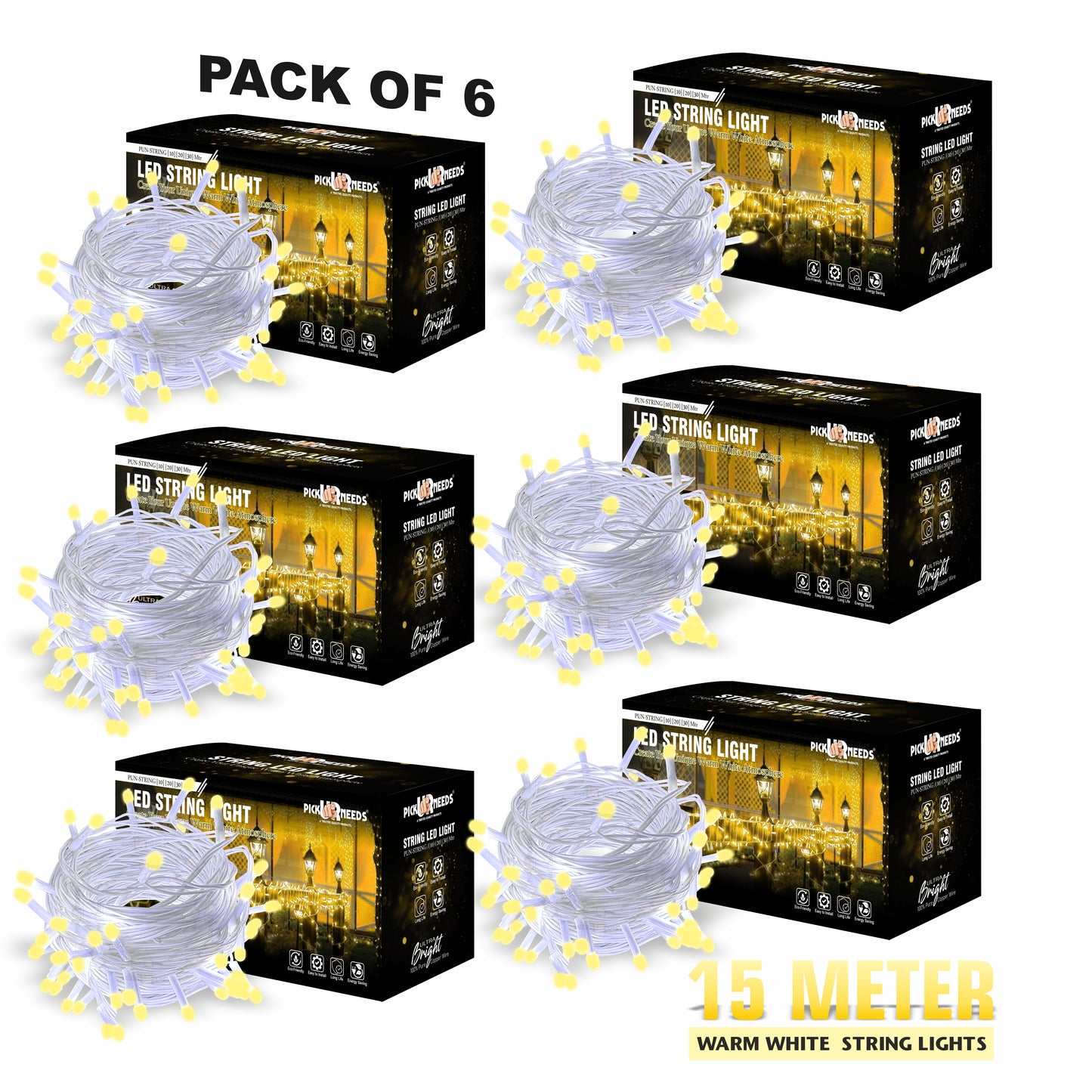 Pick Ur Needs 40 LEDs 15 m Steady String Rice Lights