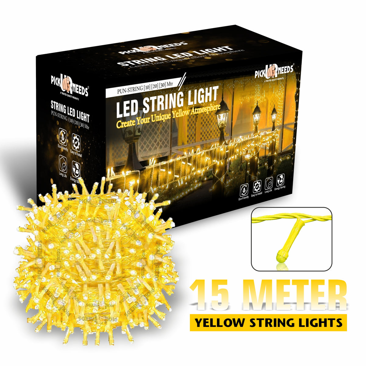Pick Ur Needs 60 LEDs 15 m Steady String Rice Lights
