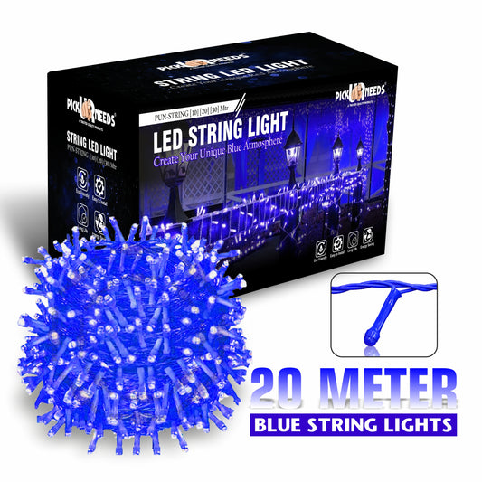 Pick Ur Needs 60 LEDs 20 m Blue Steady String Rice Lights