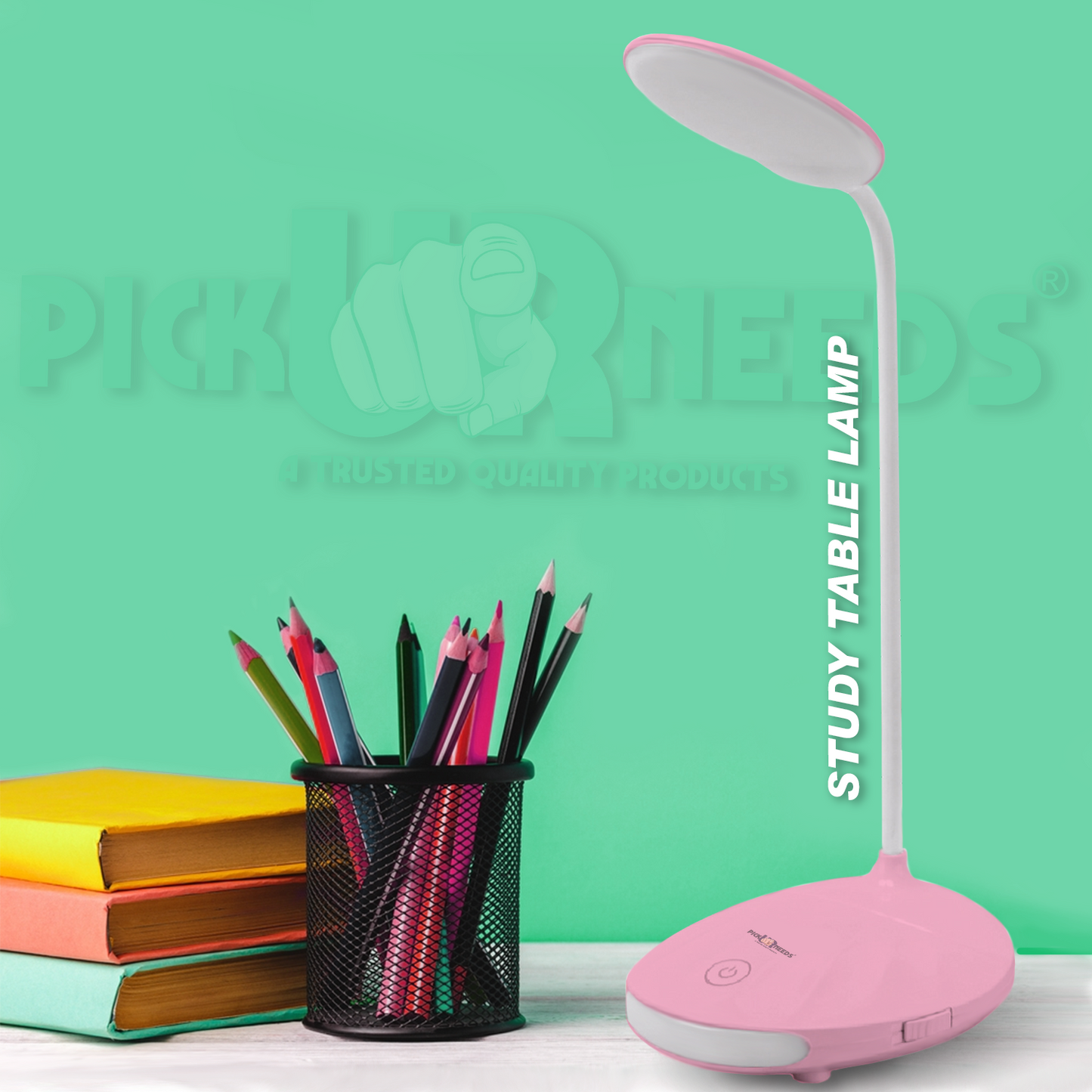 Pick Ur Needs Rechargeable LED Table Desk Lamp Light Touch Sensor 3 Level Brightness Dimmable Study Lamp  (11 cm, White)