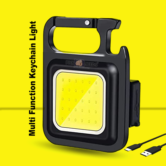 Pick Ur Needs Rechargeable Mini Pocket Keychain LED Torch Lantern Magnet with Folding Bracket 6 hrs Lantern Emergency Light  (Black)