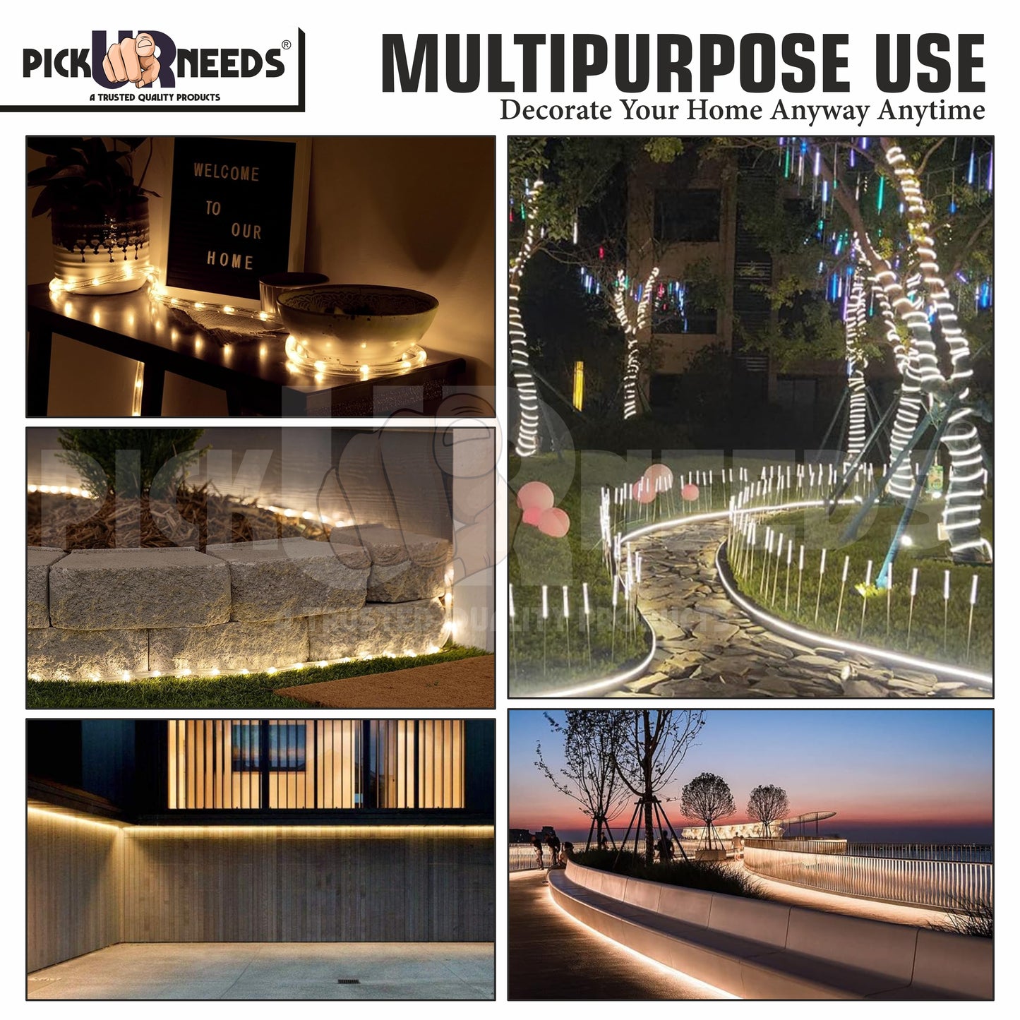 Pick Ur Needs 1200 LEDs 5 m Multicolor Steady Strip Rice Lights  (Pack of 1)