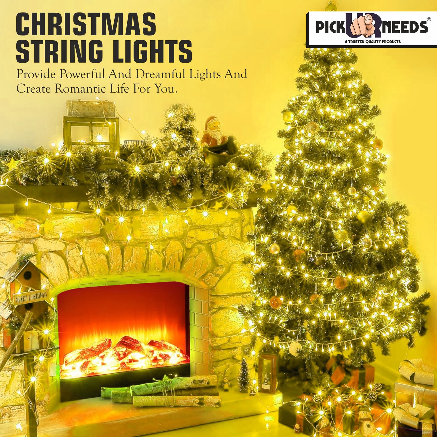 Pick Ur Needs 60 LEDs 20 m Beige Steady String Rice Lights  (Pack of 2)