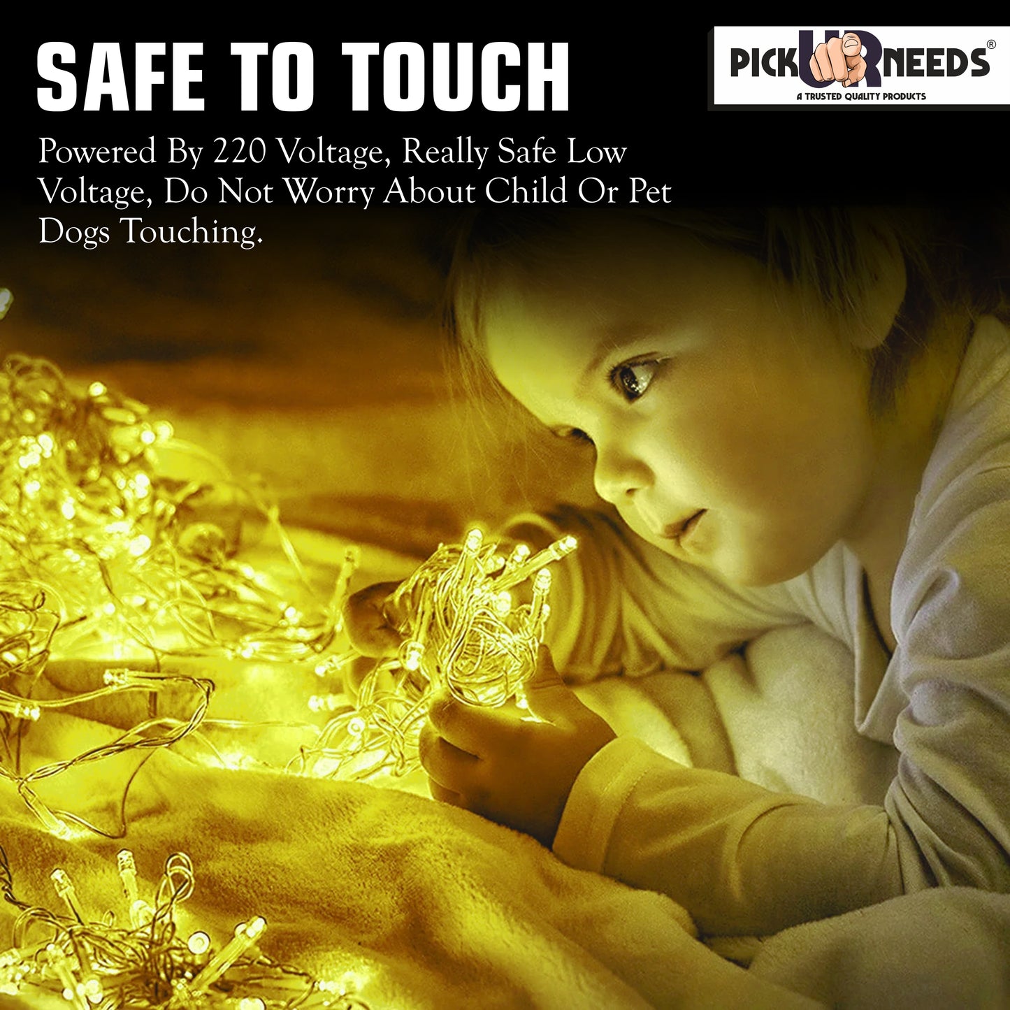Pick Ur Needs 60 LEDs 20 m Yellow Steady String Rice Lights  (Pack of 6)