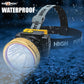 Pick Ur Needs 200W Laser Rechargeable Headlamp With Straps For Outdoor Usage 3600 mAh Battery 5 hrs Torch Emergency Light