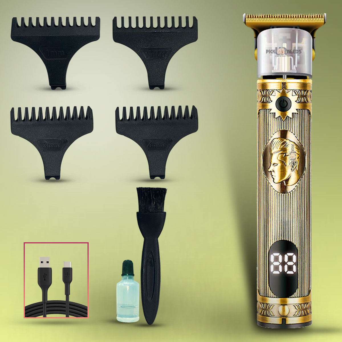 Pick Ur Needs Hair Trimmer/Shaver/Clippers T Shaped For Men C Type Charging For Beard Trimmer 120 min Runtime