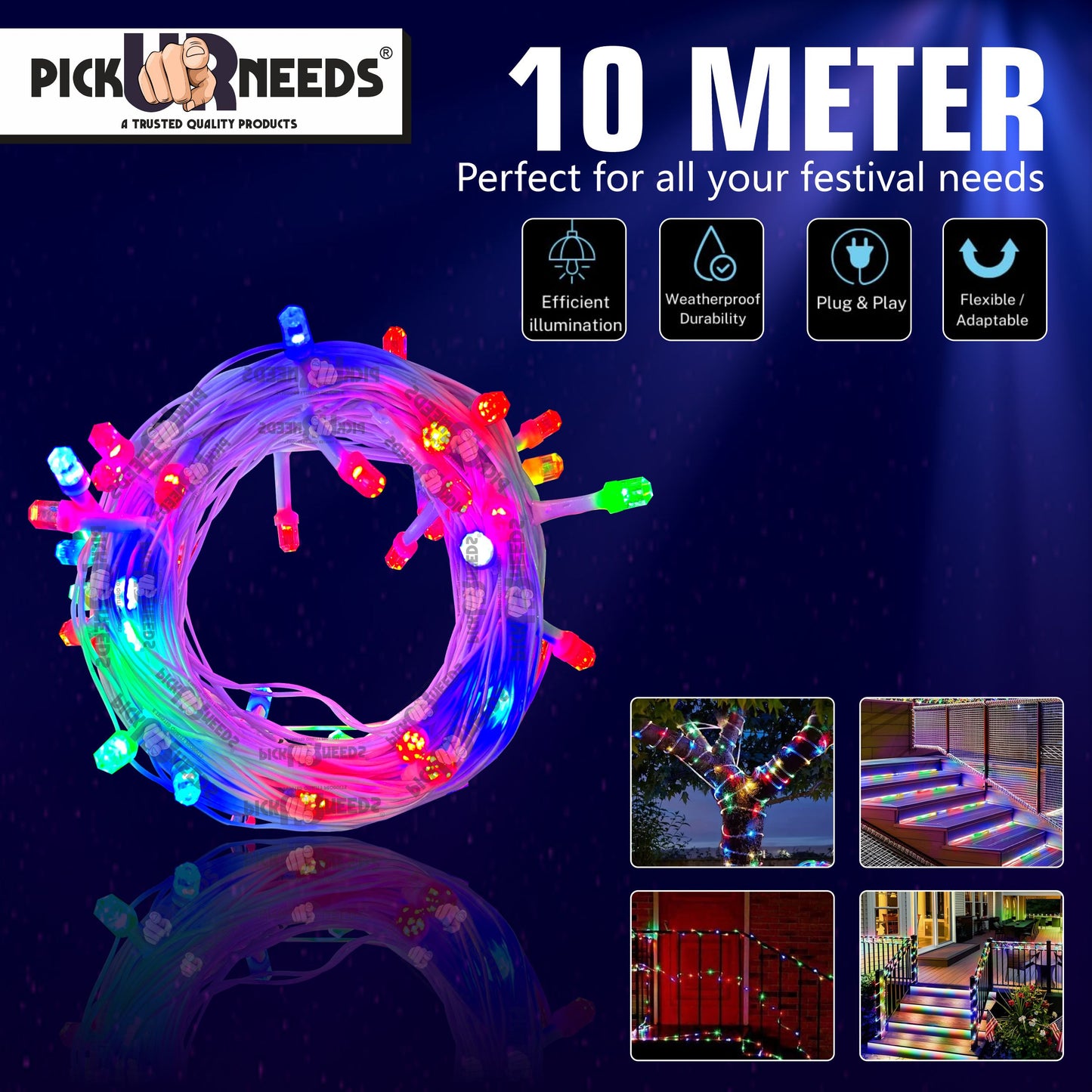 Pick Ur Needs 24 LEDs 10 m Multicolor Color Changing String Rice Lights  (Pack of 6)