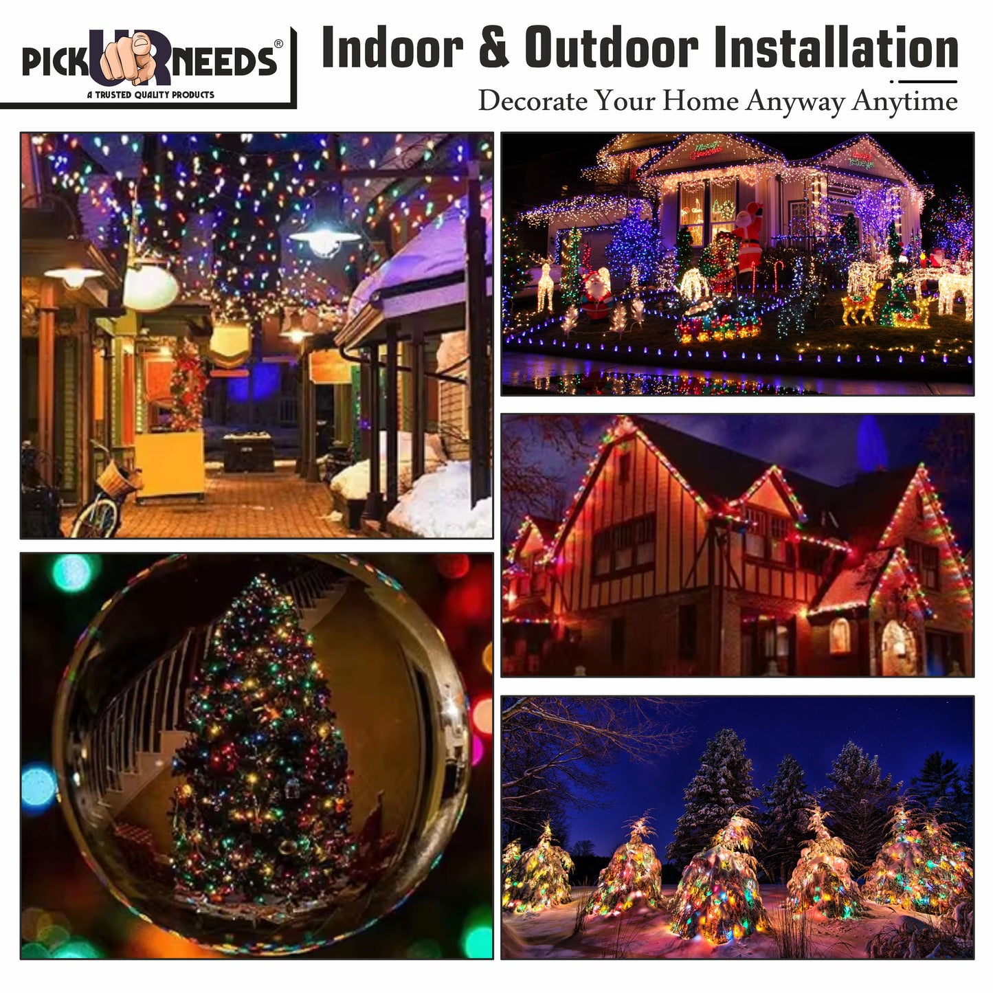 Pick Ur Needs 24 LEDs 10 m Multicolor Color Changing String Rice Lights  (Pack of 6)