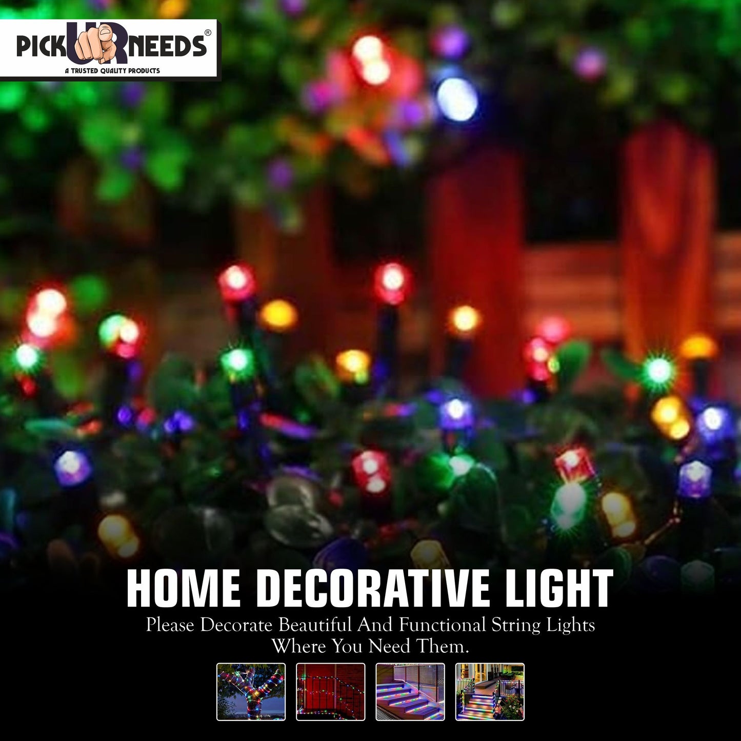 Pick Ur Needs 24 LEDs 10 m Multicolor Color Changing String Rice Lights  (Pack of 6)