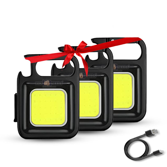 Pick Ur Needs Keychain Multifunction LED Torch Light with Bottle Opener Mini COB 500 lumens 6 hrs Lantern Emergency Light  (Pack of 3)