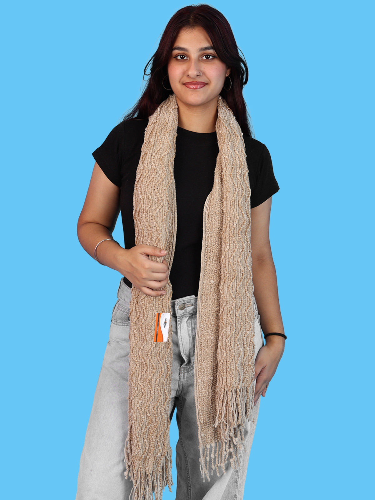 Pick Ur Needs Winter Premium Muffler for Women Soft Textured Woven with Elegant Fringe Detailing Warm For Girls