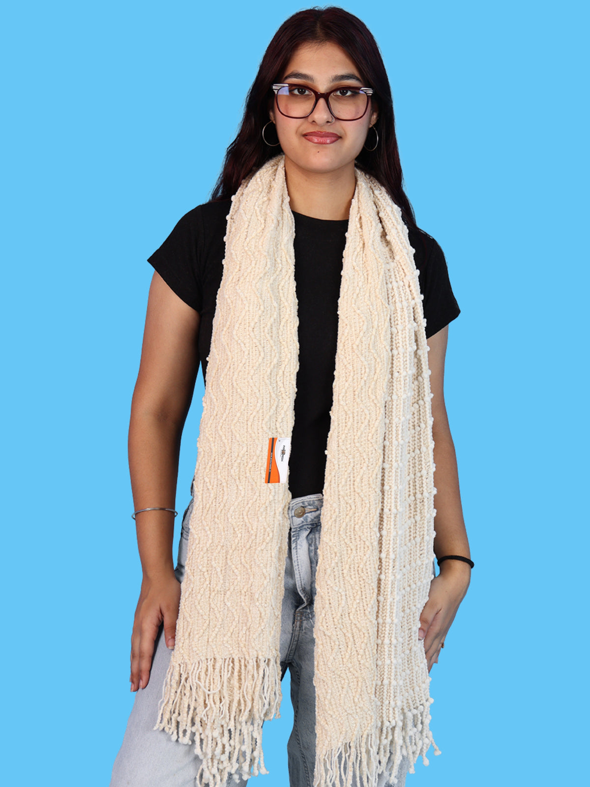 Pick Ur Needs Winter Premium Muffler for Women Soft Textured Woven with Elegant Fringe Detailing Warm For Girls