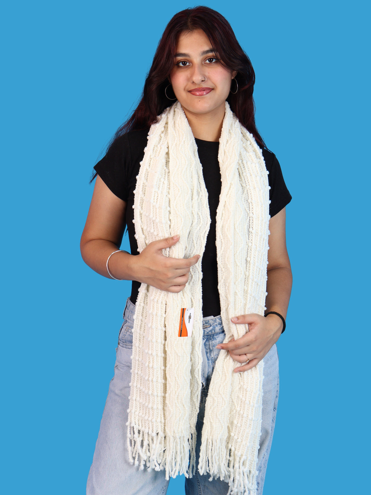 Pick Ur Needs Winter Premium Muffler for Women Soft Textured Woven with Elegant Fringe Detailing Warm For Girls