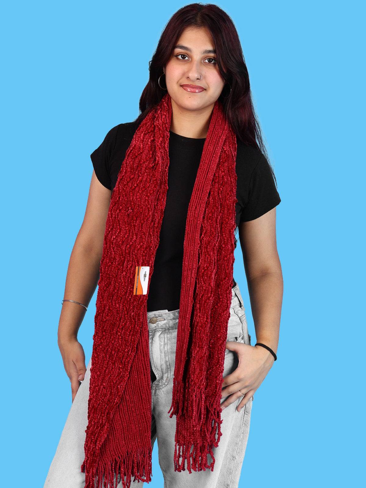 Pick Ur Needs Winter Premium Muffler for Women Soft Textured Woven with Elegant Fringe Detailing Warm For Girls