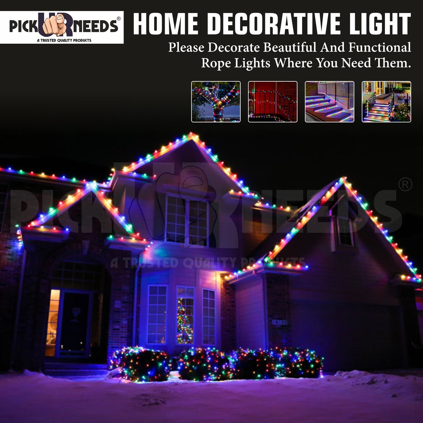Pick Ur Needs 1200 LEDs 5 m Multicolor Steady Strip Rice Lights  (Pack of 1)