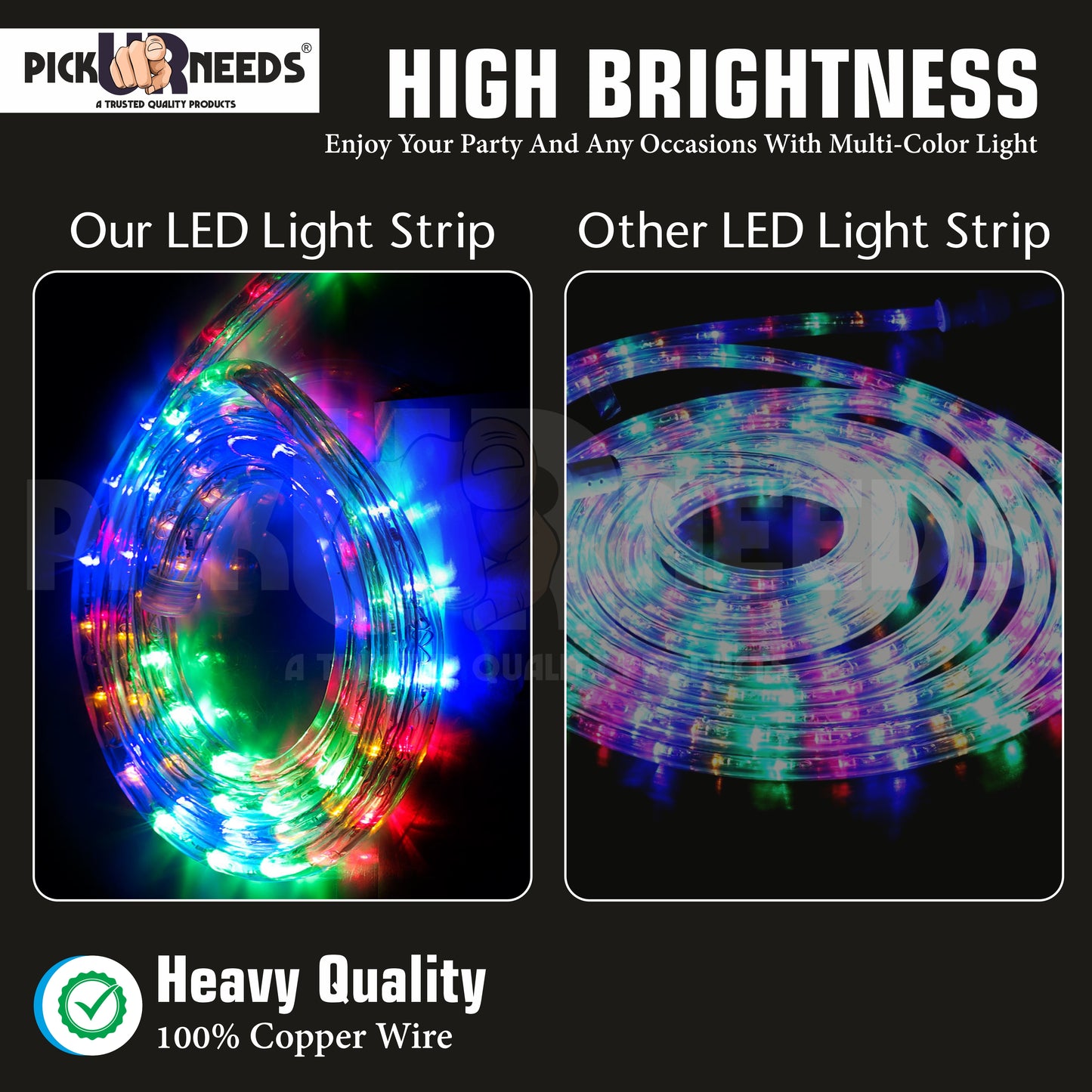 Pick Ur Needs 1200 LEDs 5 m Multicolor Steady Strip Rice Lights  (Pack of 1)