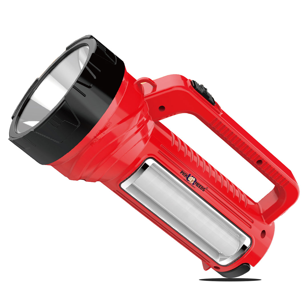 Pick Ur Needs Rechargeable Long Range LED Searchlight 100W + Side Tube 8 hrs Torch Emergency Light  (Yellow)