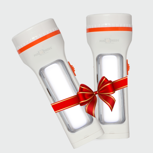 Pick Ur Needs Emergency LED Rechargeable 25W Search Torch Light With Slide Charging Plug (Pack of 2)