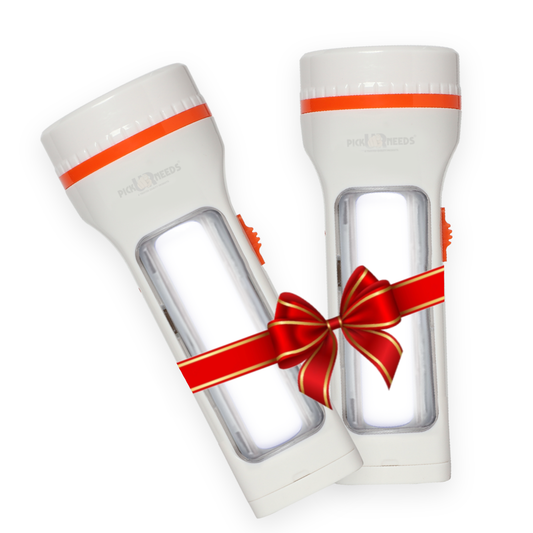 Pick Ur Needs Emergency LED Rechargeable 35W Search Torch Light With Slide Charging Plug (Pack of 2)