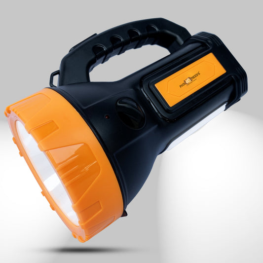 Pick Ur Needs 50 Watt+2 Tube ABS Quality Ultra Bright Rechargeable Long Range Torch 6 hrs Torch Emergency Light  (Orange)