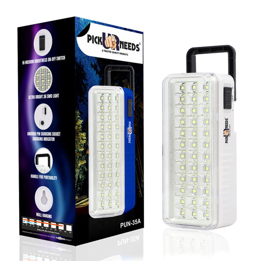 Pick Ur Needs Rechargeable Home Emergency Floor Lamp Charging 36 LED Lantern Light 5 hrs Lantern Emergency Light  (White)