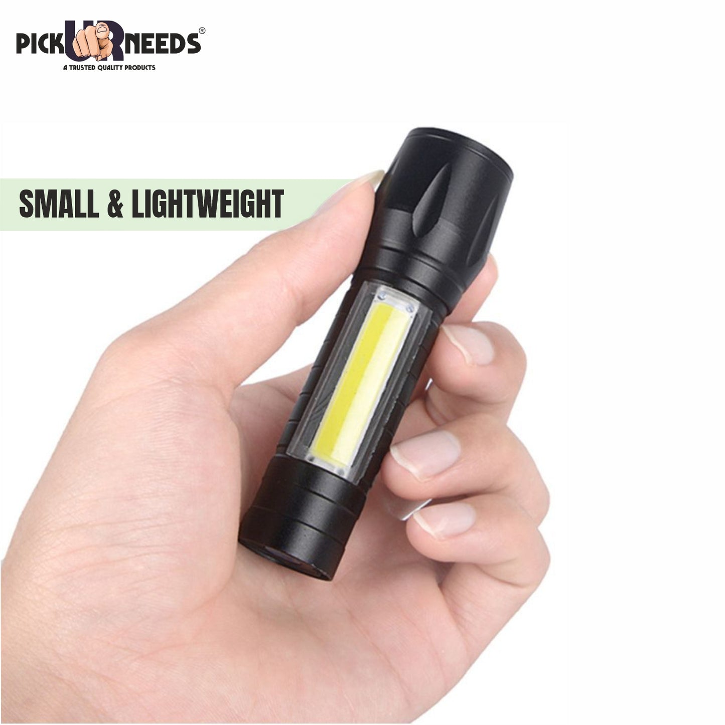 Pick Ur Needs Rechargeable 9W LED Zoomable 3 Modes Long Range Search Emergency Torch Light