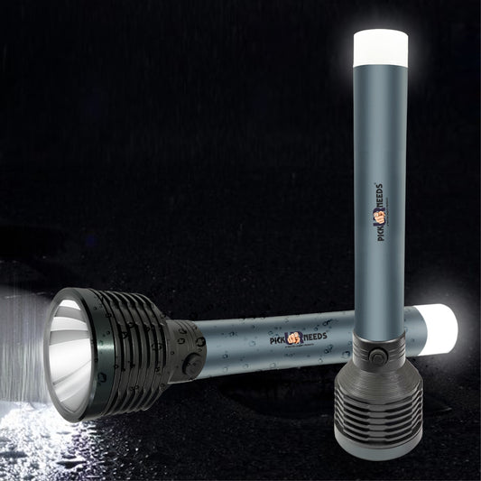 Pick Ur Needs Rechargeable Aluminium LED Long Range Home Emergency Search Torch Light