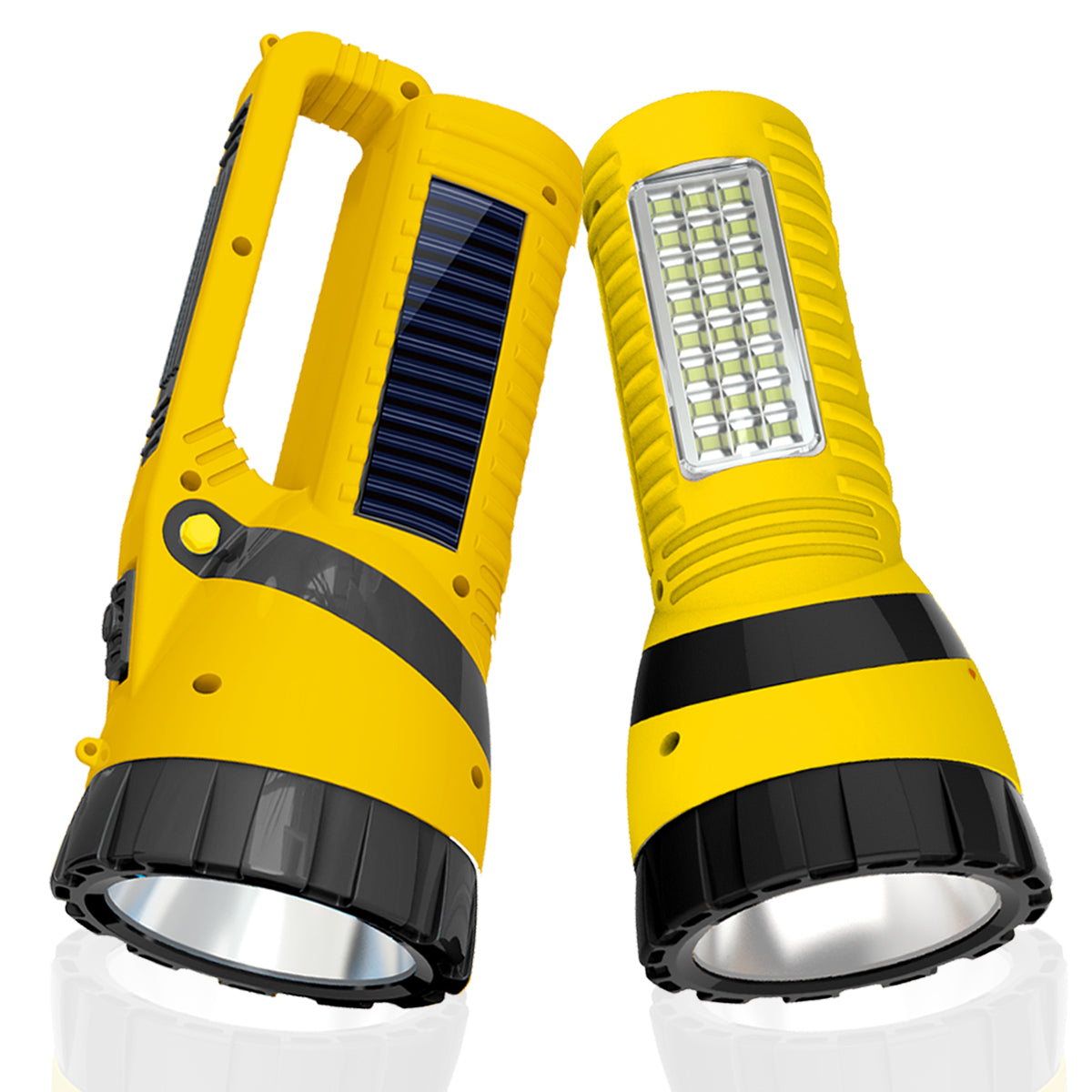 Pick Ur Needs Solar Rechargeable Emergency Long Range Search Torch Light 75 Watts + 24 SMD