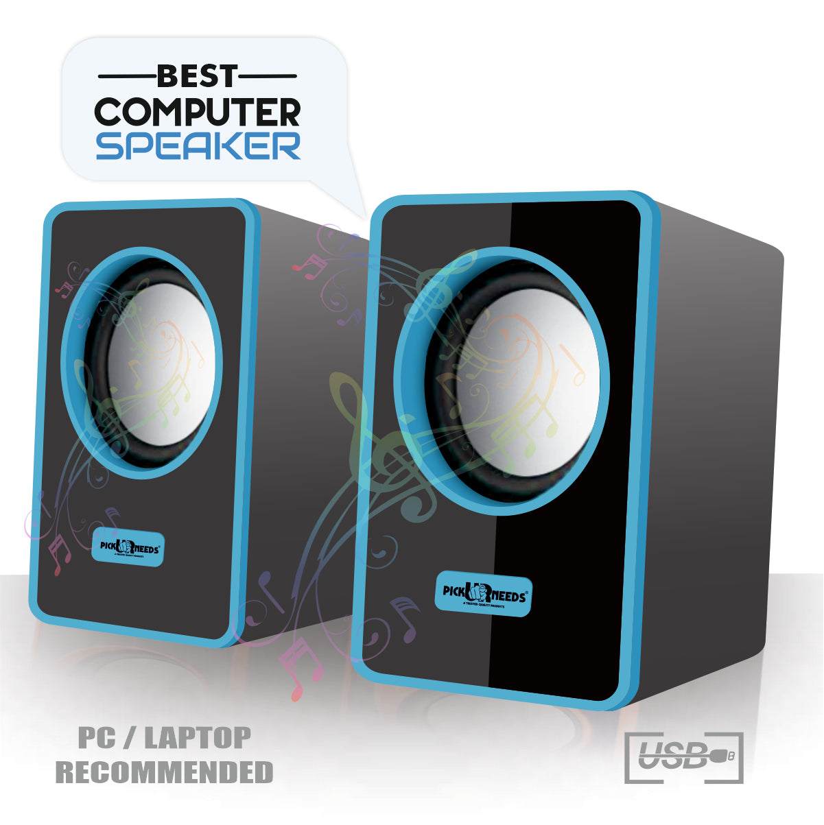 Pick Ur Needs® USB Multimedia Sound Bass Subwoofer Speaker System for PC Laptop