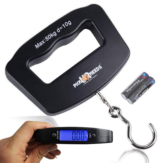 Pick Ur Needs Portable Digital Luggage Weighing Scale with Hook And 2 AAA Batteries | Lightweight And Durable Hanging Scale
