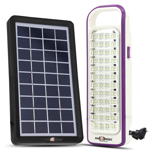 Pick Ur Needs Portable & Solar Rechargeable Lantern Home Emergency Light Built-in 60-LED Bulbs with Solar Panel(3W+9V)