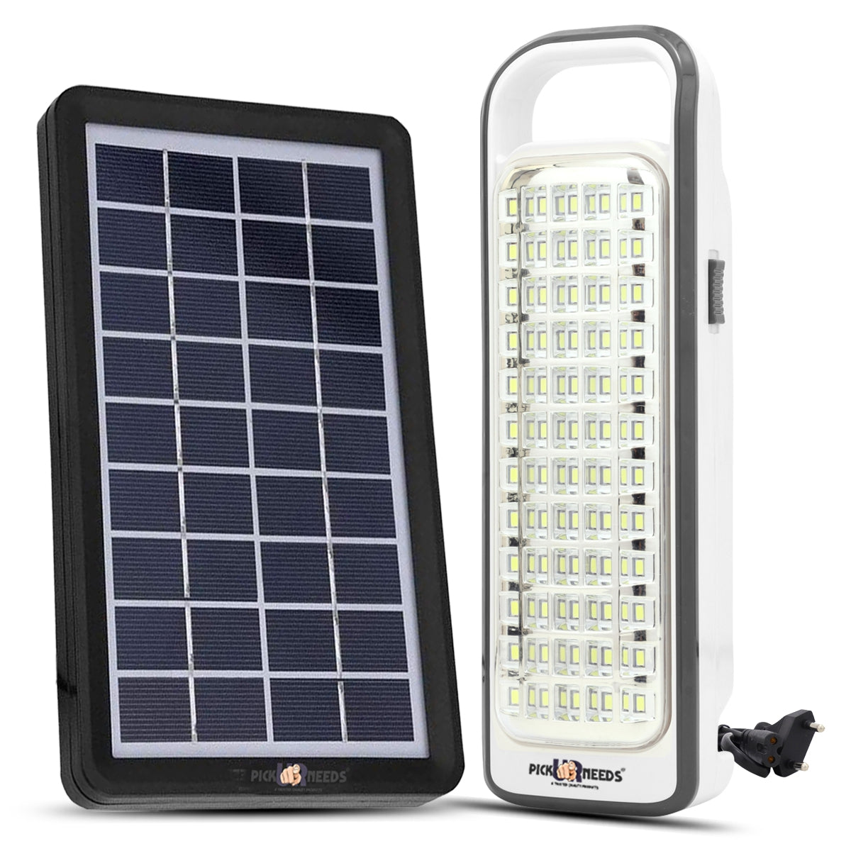 Pick Ur Needs Portable & Solar Rechargeable Lantern Home Emergency Light Built-in 60-LED Bulbs with Solar Panel(3W+9V)