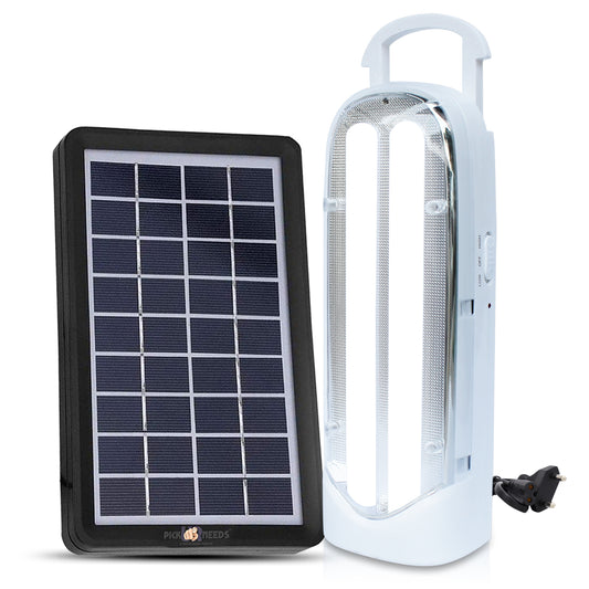 Pick Ur Needs® Long & Portable 45 SMD Light with 15 Hours Backup Emergency Lantern Light (2 Tube White) with Solar Panel(3W+9V)