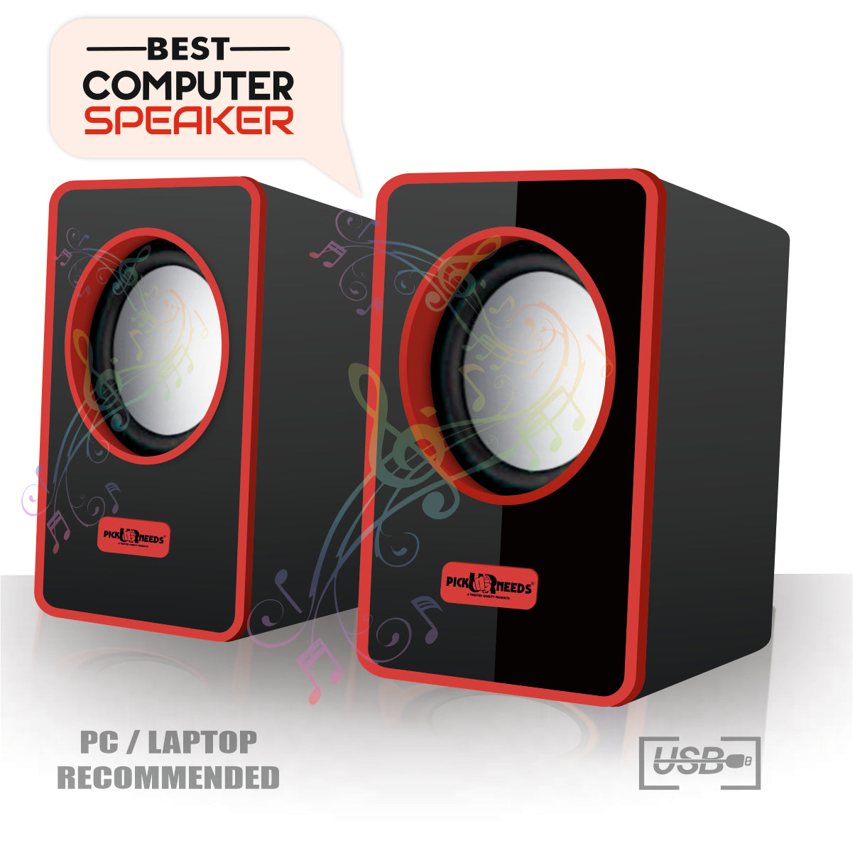 Pick Ur Needs® USB Multimedia Sound Bass Subwoofer Speaker System for PC Laptop