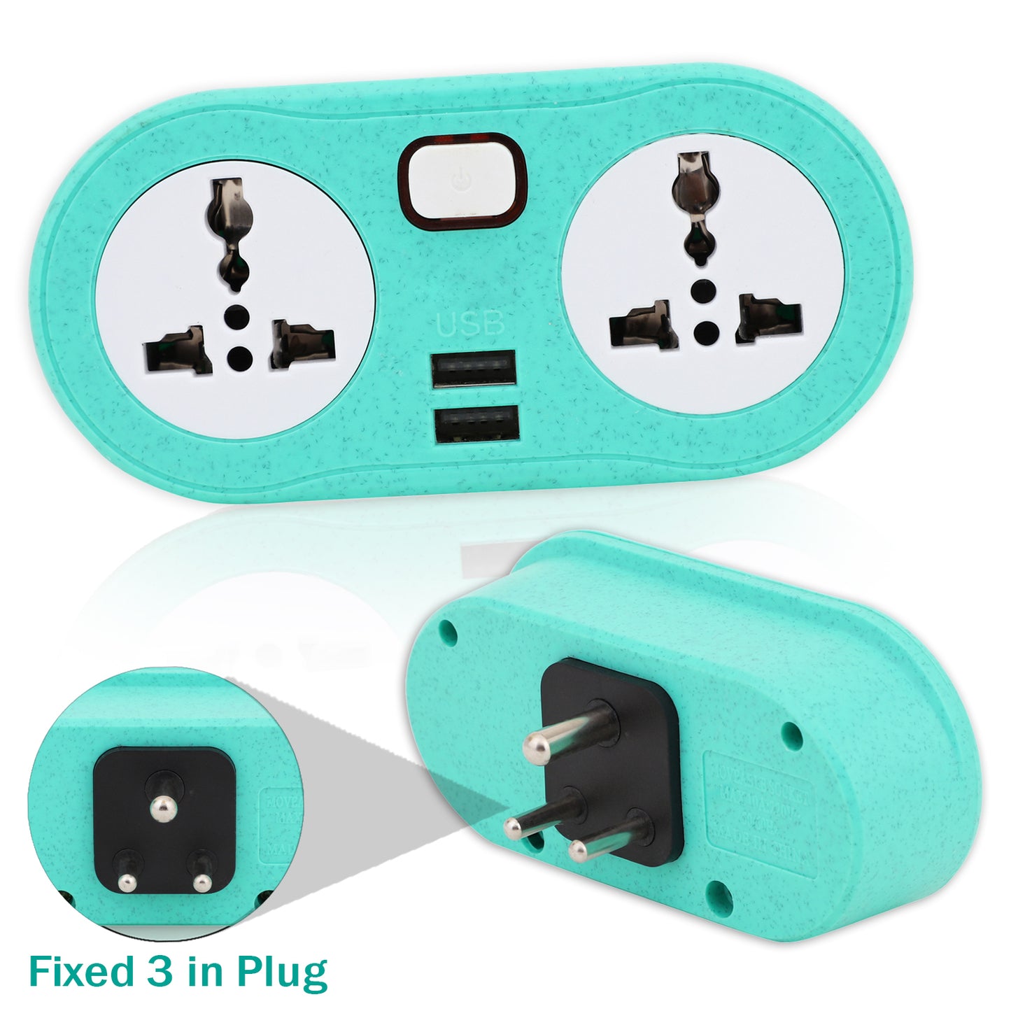 Pick Ur Needs Portable 2 USB Port & 2 USB Universal Socket Extension Boards for Multipurpose Use