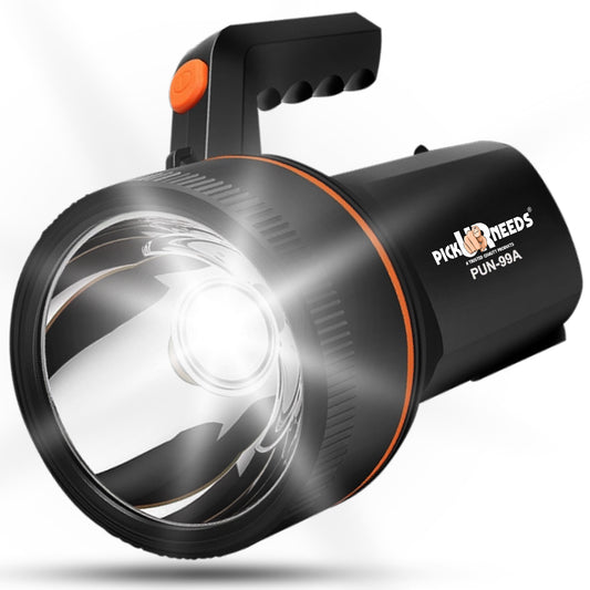 Pick Ur Needs Emergency with Multi-Functional Long Range Search Rechargeable Handheld Light Blinker Torch, 120W, 9000mAh Lithium Battery (Black)