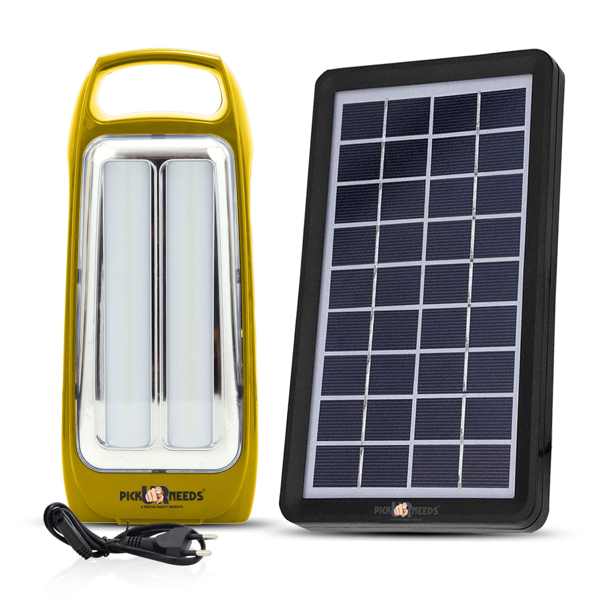 Pick Ur Needs Rechargeable 2 Tube LED Lantern Lamp Home Emergency Light with Eco Friendly Solar Panel