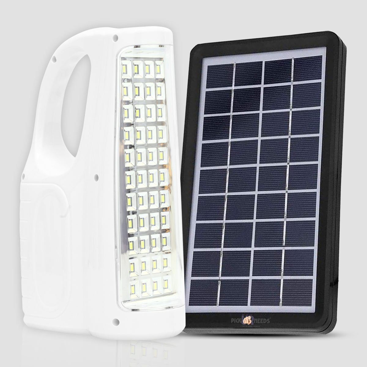 Pick Ur Needs Brightest Rechargeable 44 LED Home Emergency Lantern Light with Eco Friendly Solar Panel (9V+ 3 W)