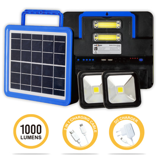 Pick Ur Needs Rechargeable Emergency Solar Lighting System with Radio & BT Music Function