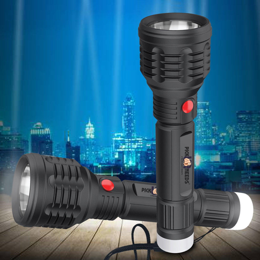 Pick Ur Needs LED Flashlight Torch Lamp Ultra Bright Rechargeable Lith