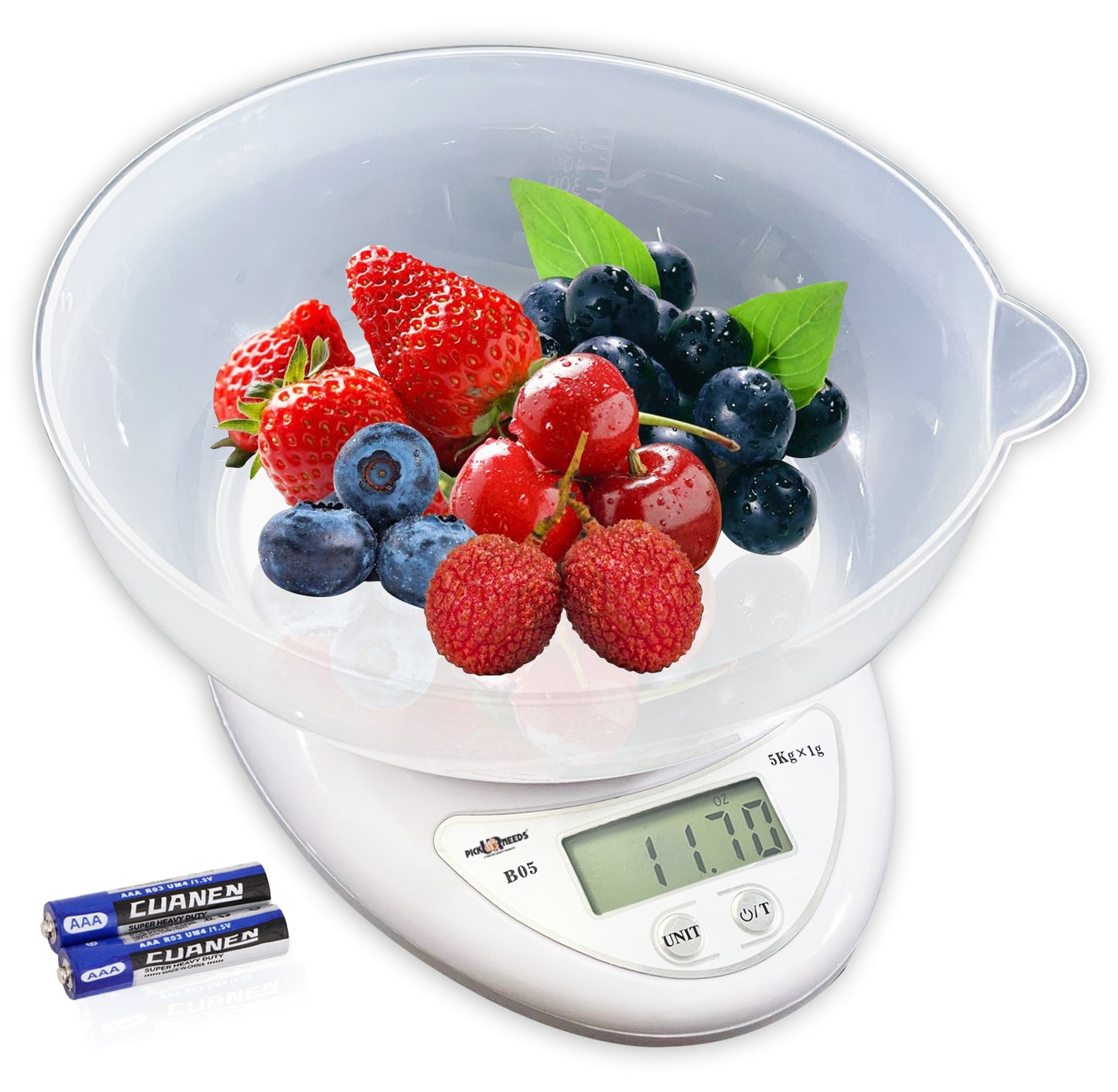 Pick Ur Needs Electronic Digital Kitchen Food Scale Multifunction Weight Scale with Removable Bowl | Lightweight and Durable Design