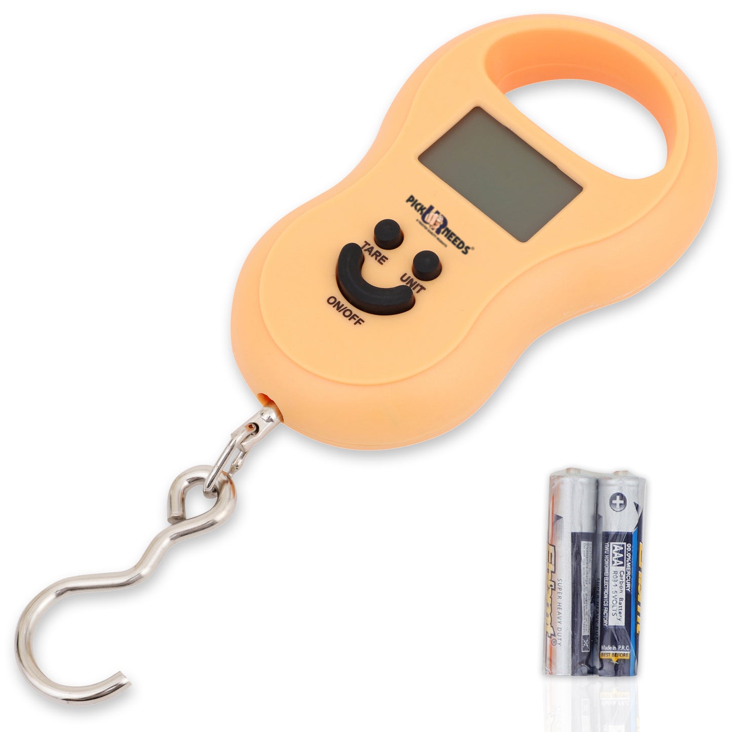 Pick Ur Needs® Weighing Fishing Scale with LCD Display, 50kg Digital Electronic Hanging Hook Scale with 2AAA Batteries