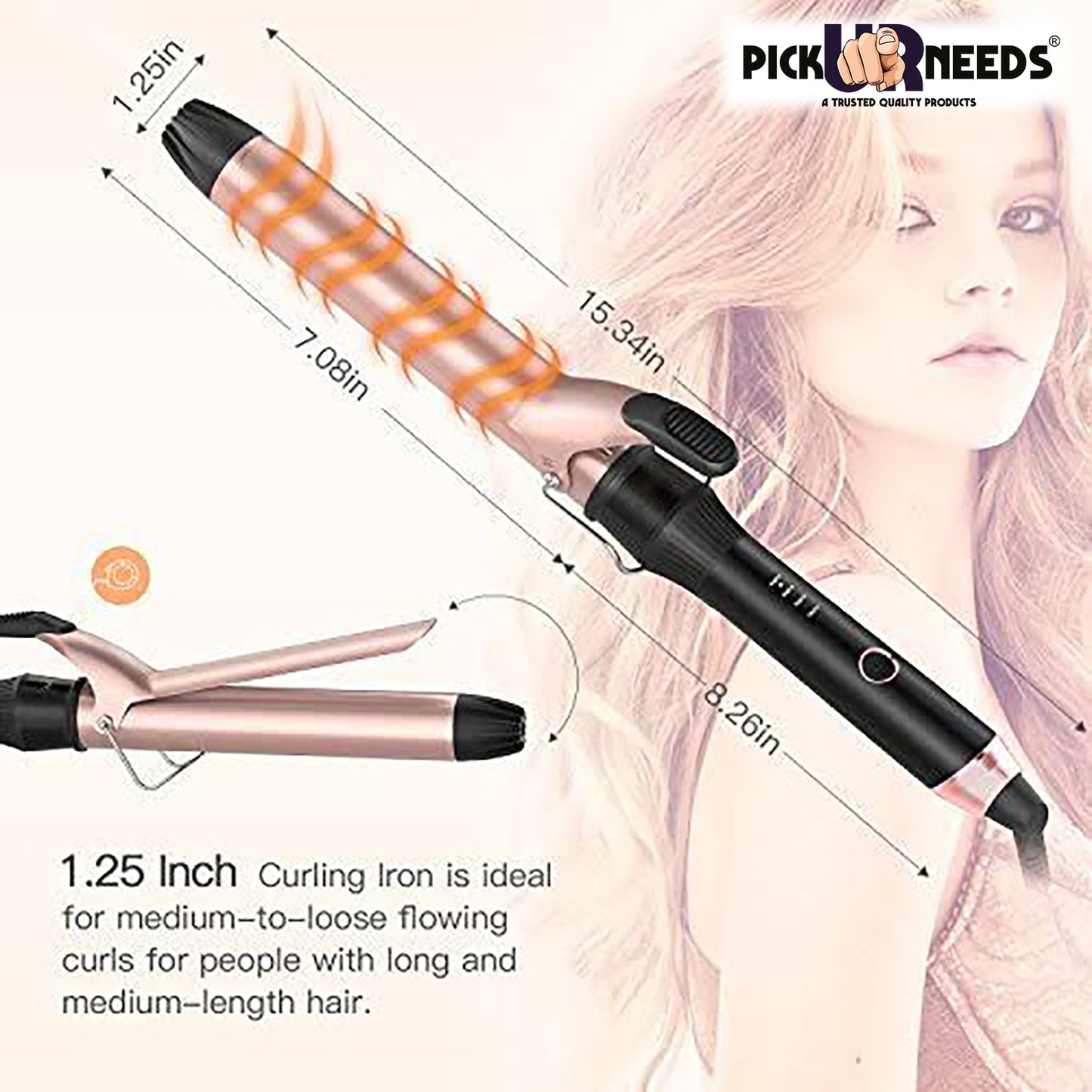 Pick Ur Needs Professional Curling Iron With Wand Roller Tourmaline Ceramic Adjustable Temp Electric Hair Curler