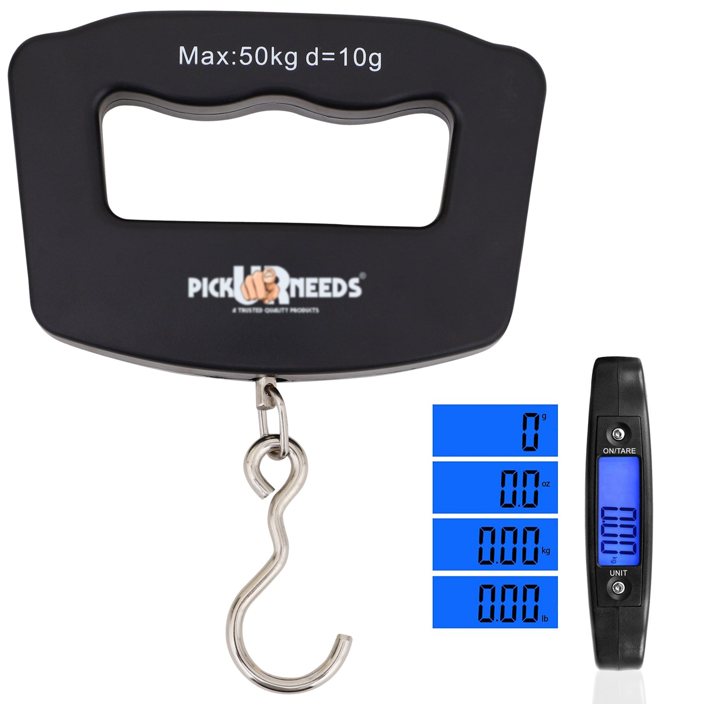 Pick Ur Needs Portable Digital Luggage Weighing Scale with Hook And 2 AAA Batteries | Lightweight And Durable Hanging Scale