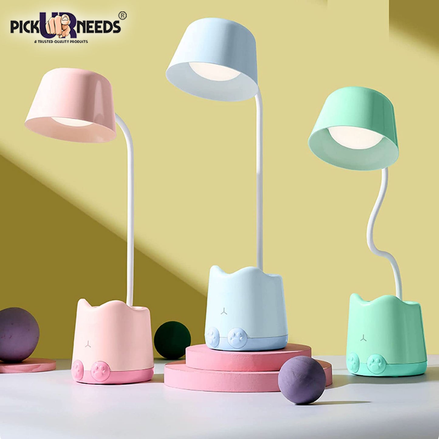 Pick Ur Needs Study Table Lamp/Desk Lamp with Pen Holder ( Colour As Per Availability )