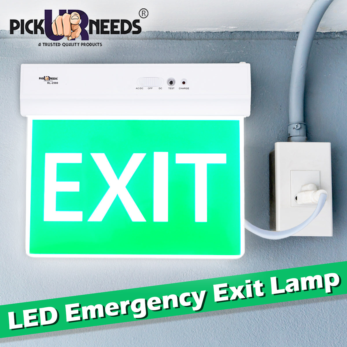 Pick Ur Needs Rechargeable Ceiling Mount Emergency LED Exit Indicate Light Sign With Lithium Battery