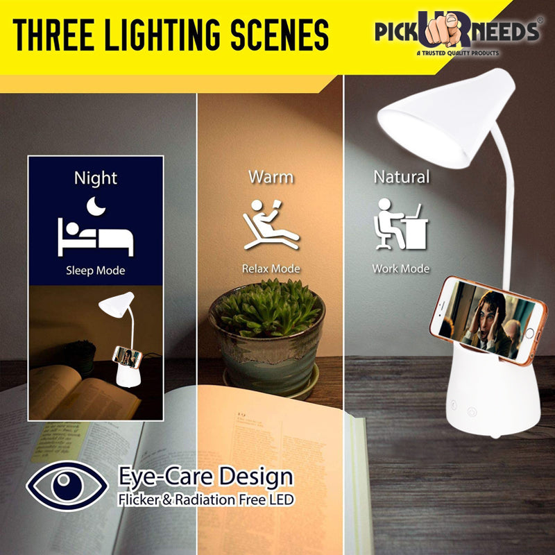 Pick Ur Needs Rechargeable Led Desk Lamp, Touch Control & Eye-Caring Smart Lamp With USB Charging