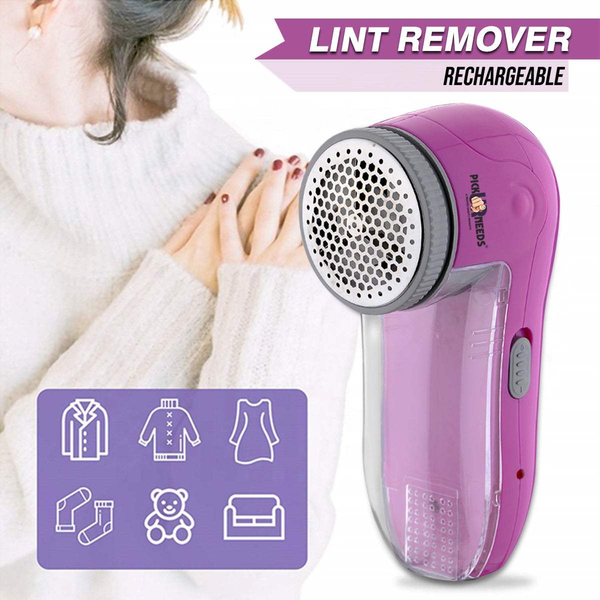 Pick Ur Needs Lint Remover for Clothing with Rechargeable USB Charging Cord, Ball Shaver with 1 Extra Floating Blade, No More Lint